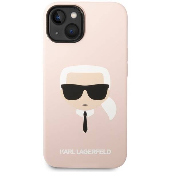 Kryt na mobil Karl Lagerfeld MagSafe Liquid Silicone Karl Head na Apple iPhone 14 Plus růžový

