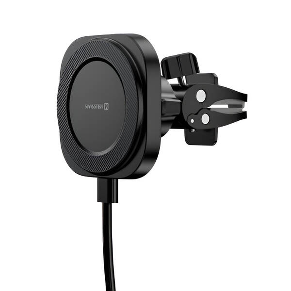 Držák na mobil Swissten MagStick COMPACT s bezdrátovým nabíjením 15 W/7,5 W černý

