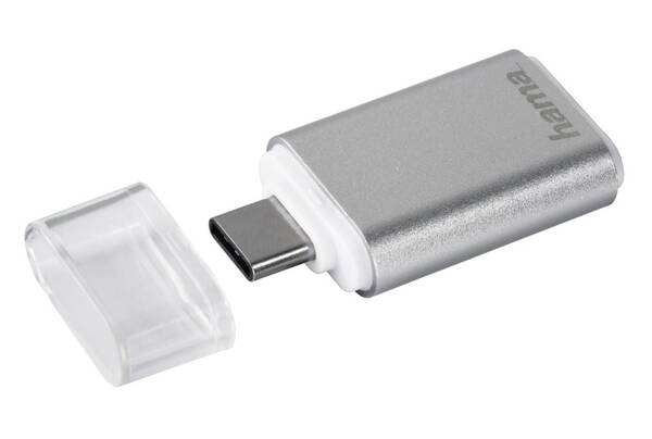 Čtečka paměťových karet Hama USB 3.1 typ C, OTG , microSD stříbrná

