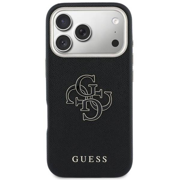 Kryt na mobil Guess PU Resin Logo na Apple iPhone 17 Pro Max černý

