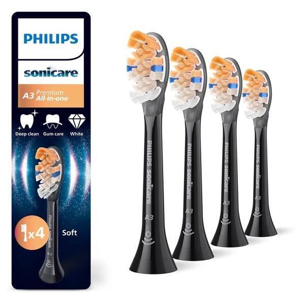 Náhradní hlavice Philips HX9094/88 (4 ks) černá

