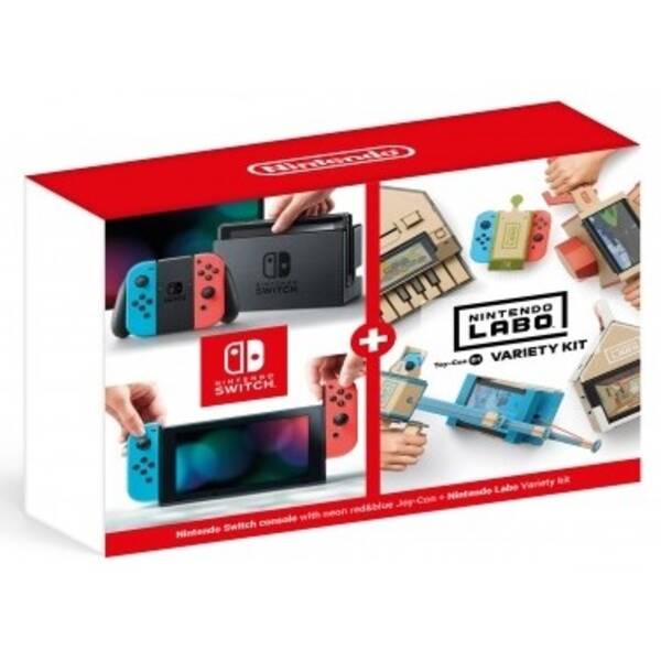 Herní konzole Nintendo Switch s Joy-Con v2 + Nintendo Labo Variety kit červená/modrá

