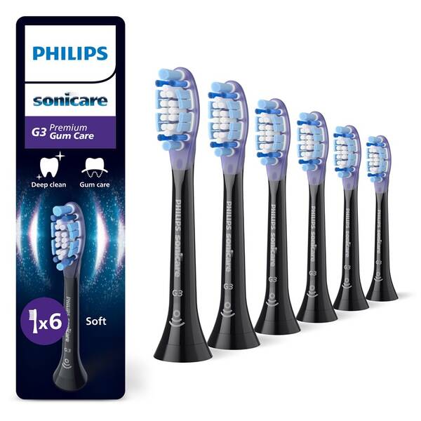 Náhradní hlavice Philips HX9056/88 (6 ks) černá

