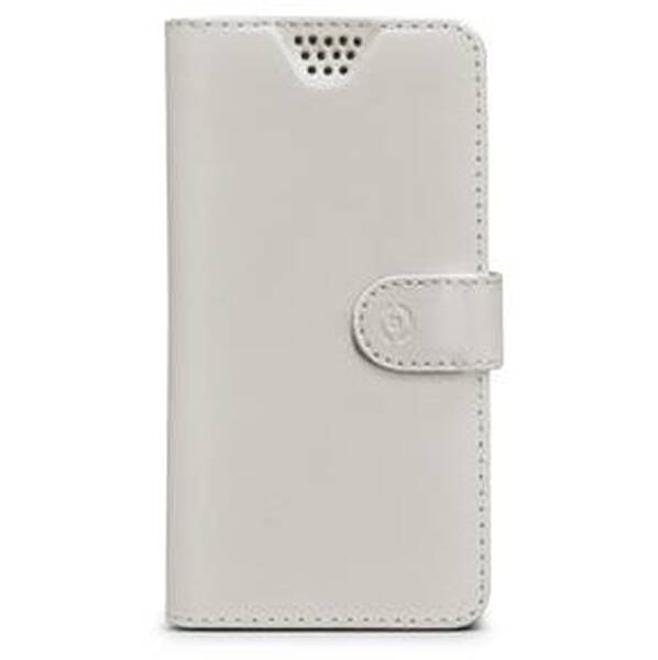 Pouzdro na mobil flipové Celly Unica, L, 4" - 4.5" bílé

