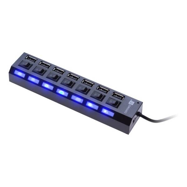 USB Hub Connect IT USB 2.0 / 7x USB 2.0 černý

