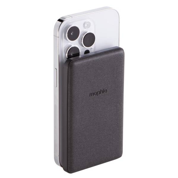 Powerbanka Mophie 12W, 5000 mAh, snap+ Juicepack mini, 1x USB-C, Snap adaptér + USB-C kabel černá

