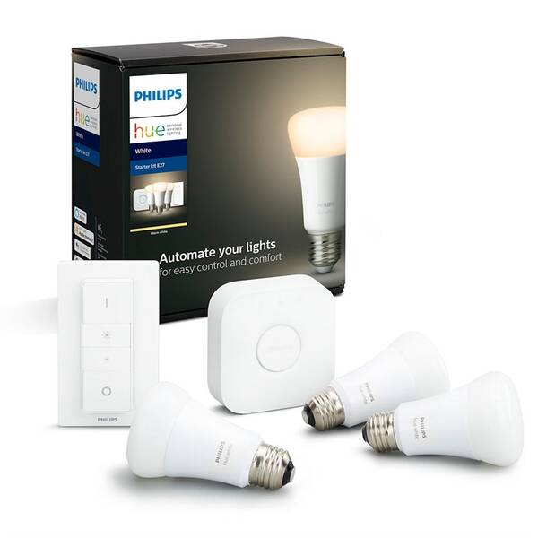Startovací sada Philips Bluetooth 9W, E27, White (3ks) + Switch, Bridge 

