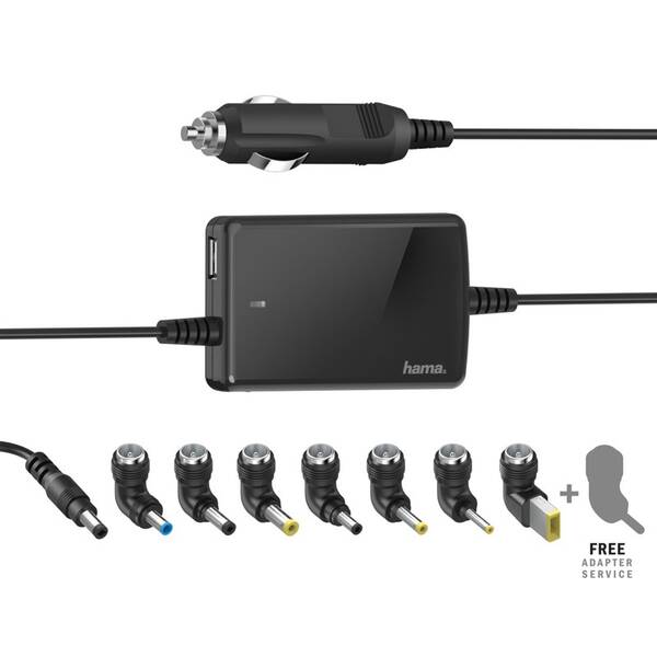 Napájecí adaptér Hama univerzální pro notebook do auta, 15-19 V, 70 W, slim 

