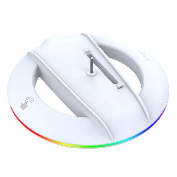 Stojan iPega P5S025S vertikální s RGB pro PS5 Slim bílý

