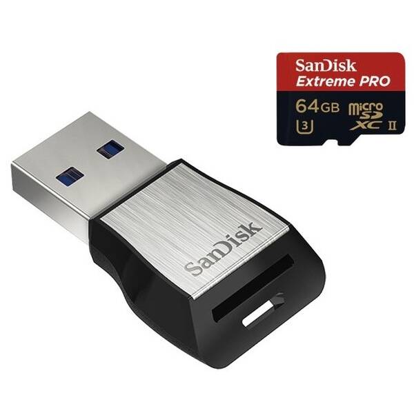 Paměťová karta SANDISK 64GB + USB 3.0 čtečka 

