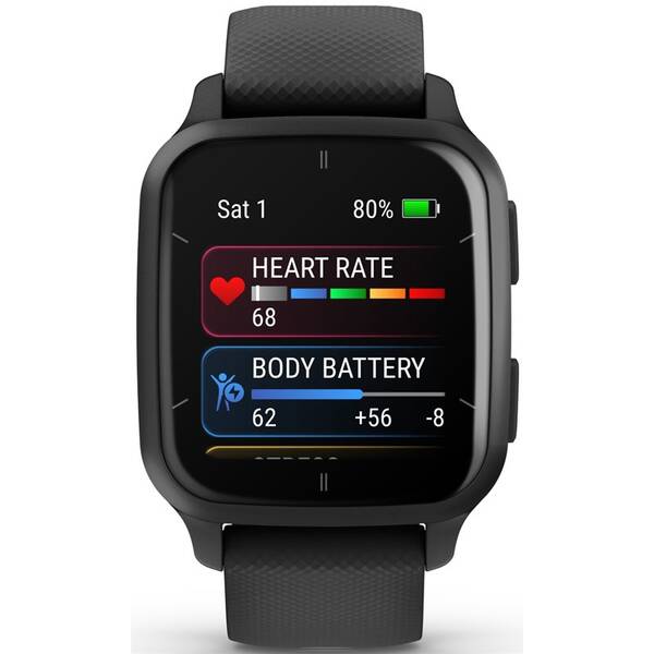 Chytré hodinky Garmin Venu Sq 2 Music - Slate/ Black Silicone Band 

