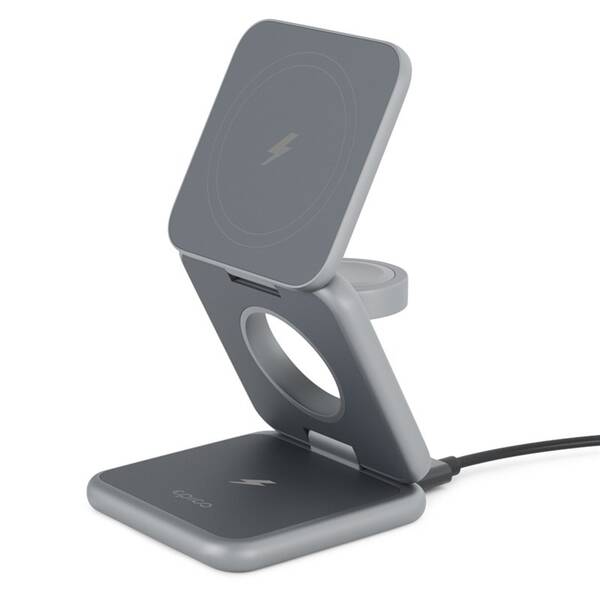 Bezdrátová nabíječka Epico Mag+ Foldable Wireless Charger šedá

