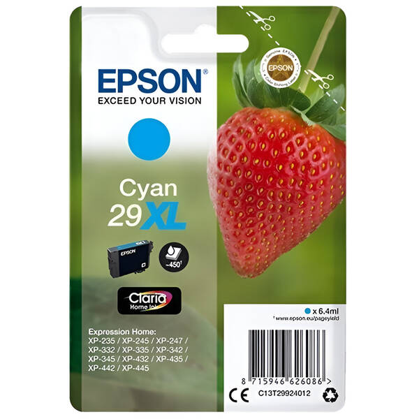 Inkoustová náplň Epson 29XL, 450 stran azurová

