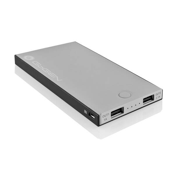 Powerbanka GoGEN 8000mAh, pogumovaný povrch černá/šedá

