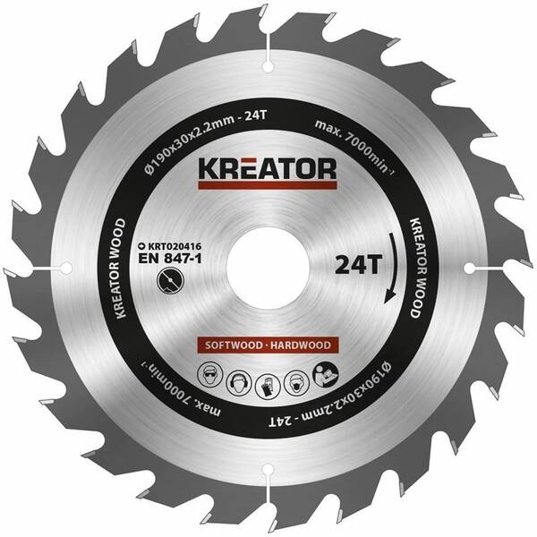 Kotouč pilový Kreator KRT020416 190mm 24T 

