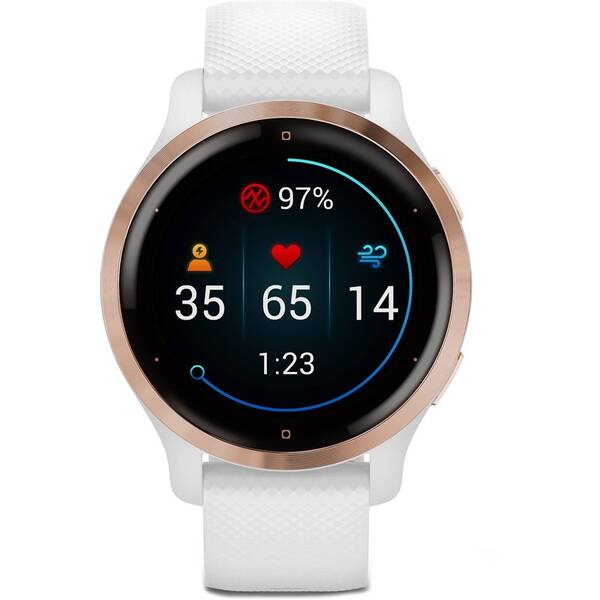 Chytré hodinky Garmin Venu 2S - Rose Gold / White Silicone Band 

