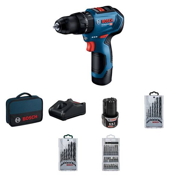 Aku vrtačka Bosch Professional GSB12V-30+2x2.0+case 0.601.9G9.101 (s baterií) 

