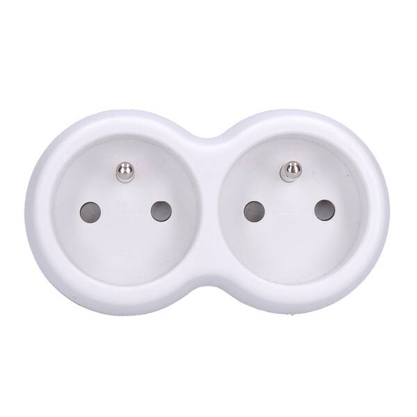 Rozbočovací zásuvka Solight 2x zásuvka, max. 3680W šedý/bílý

