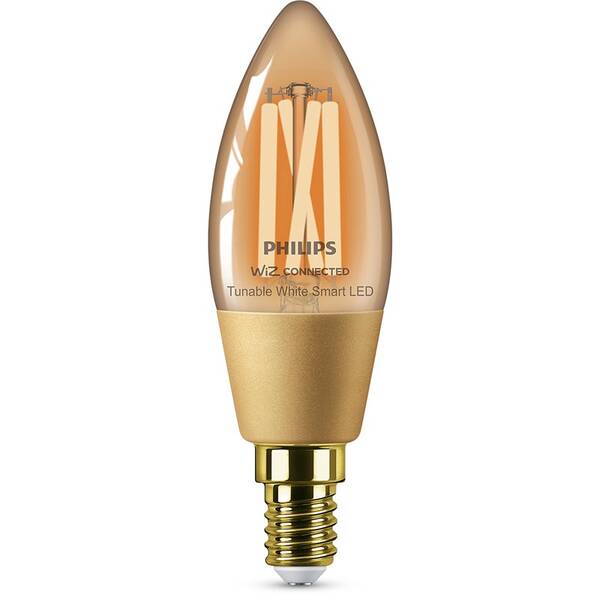 Chytrá žárovka Philips Smart LED 4,9W, E14, jantarové sklo, Tunable White 

