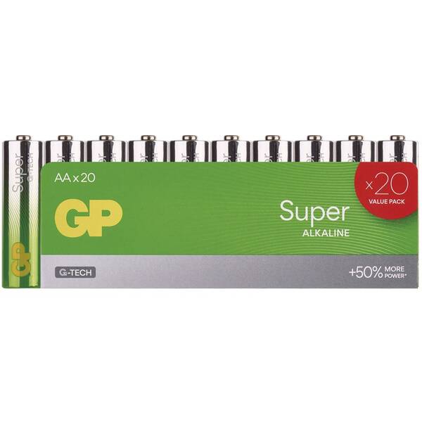 Baterie alkalická GP Super AA (LR6), 20 ks 

