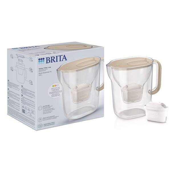 Filtrační konvice BRITA Style Essential XL, 3,6 l + 1 filtr béžová

