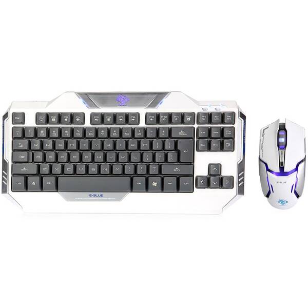Klávesnice s myší E-Blue Auroza, US bílá

