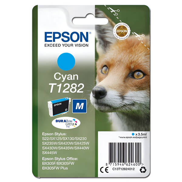 Inkoustová náplň Epson T1282, 3,5 ml azurová

