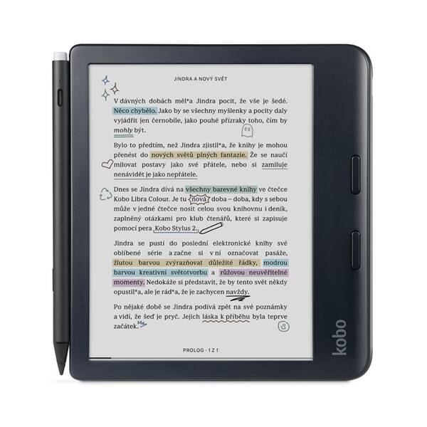 Čtečka e-knih Kobo Libra Colour + dotykové pero černá

