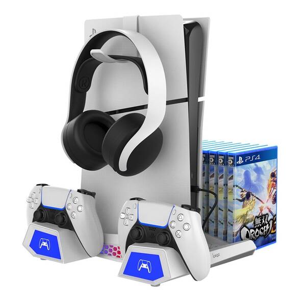 Dokovací stanice iPega P5S023 RGB s chlazením pro PS5/PS5 Slim bílá

