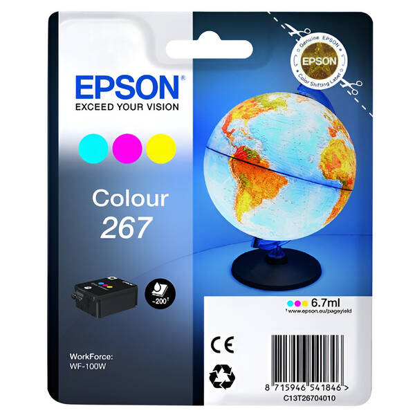 Inkoustová náplň Epson 267, 3x200 stran vícebarevná

