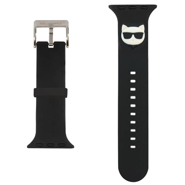Řemínek Karl Lagerfeld Choupette Head na Apple Watch 42/44/45mm černý

