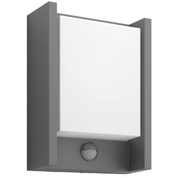 Nástěnné svítidlo Philips Arbour LED, senzor pohybu, teplá bílá - antracitové 

