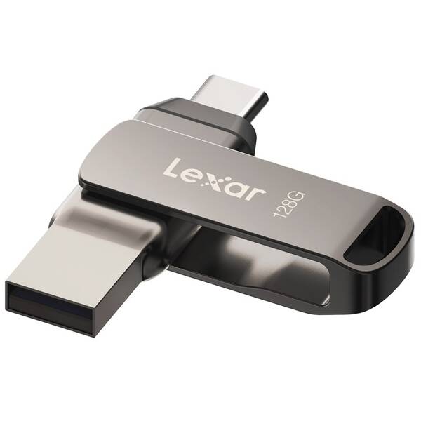 USB Flash Lexar JumpDrive D400 Dual, 128GB šedá barva
