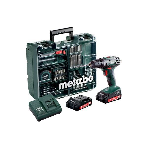 Vrtací šroubovák Metabo BS 18  mobilní dílna 2x2,0 Ah (s baterií) 602207880 

