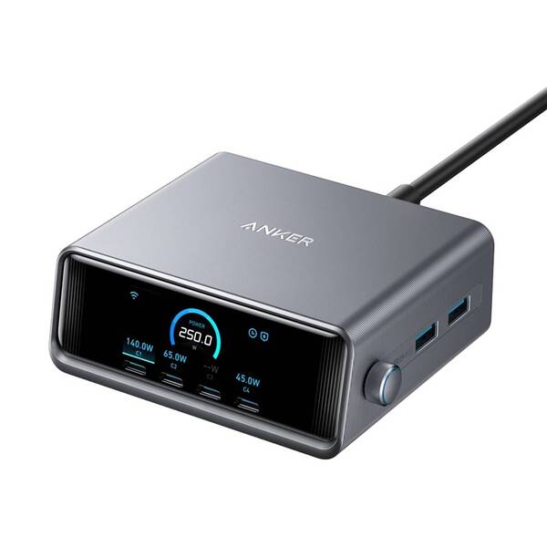 Nabíječka do sítě Anker Prime Charger 250W, USB-C/USB, GaN černá

