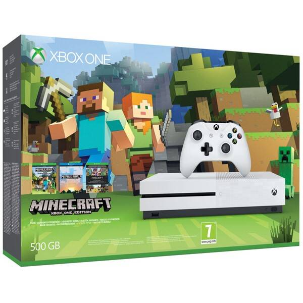 Herní konzole Microsoft 500 GB + sada Minecraft bílý


