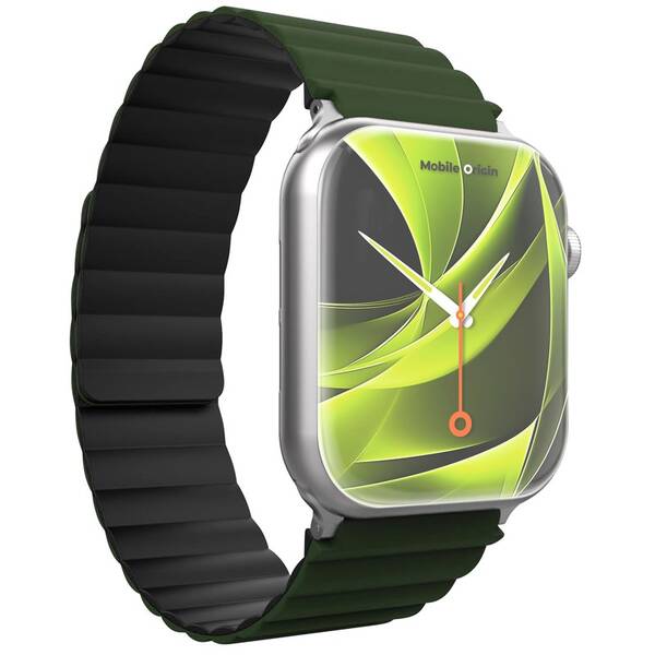 Řemínek Mobile Origin Magnetic II na Apple Watch 44/45/46/49mm černý/zelený

