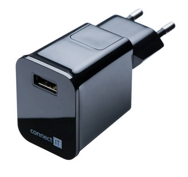 Nabíječka do sítě Connect IT 1x USB, 2.1 A černá


