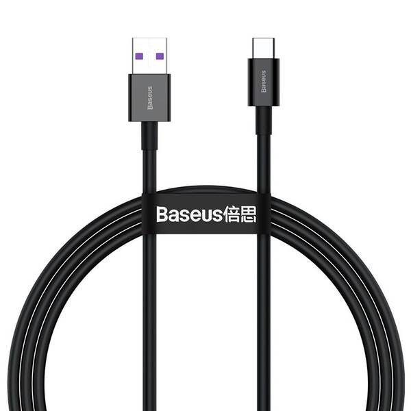 Kabel Baseus Superior USB/USB-C, 6A, 66W, 1m černý

