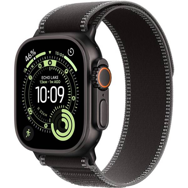 Chytré hodinky Apple GPS + Cellular 49mm černý titan - černý / uhlový trailový tah - S/M 

