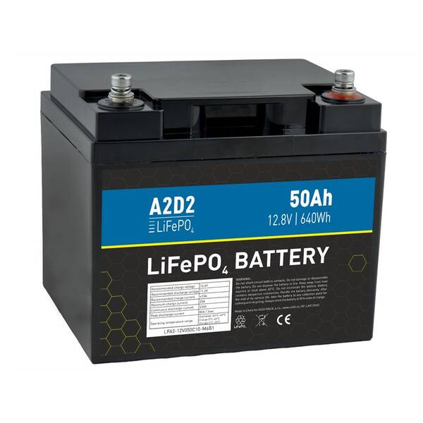 Akumulátor Avacom A2D2 baterie LiFePO4 12,8V 50Ah M6 (REPT cells) černý

