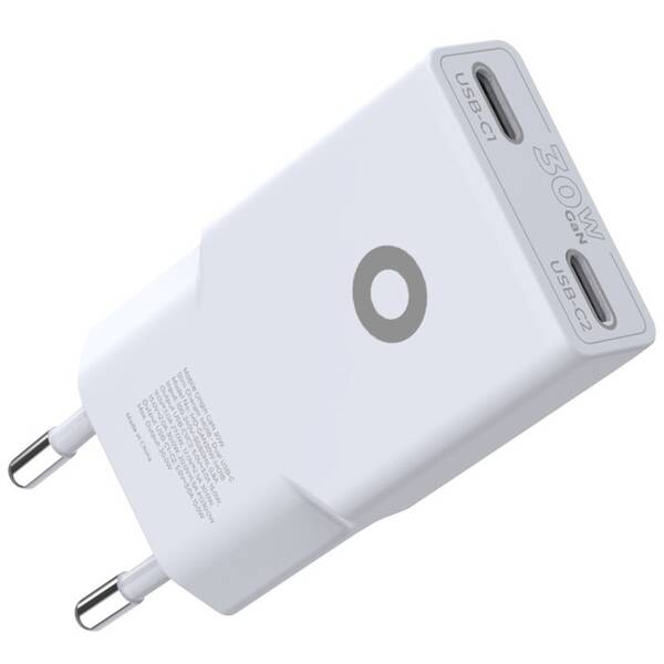 Nabíječka do sítě Mobile Origin Slim 2x USB-C GaN 30W bílá

