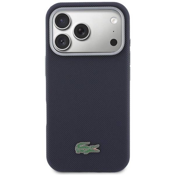 Kryt na mobil Lacoste PVC Petit Pique Semi Wrap MagSafe na Apple iPhone 17 Pro Max tmavě modrý

