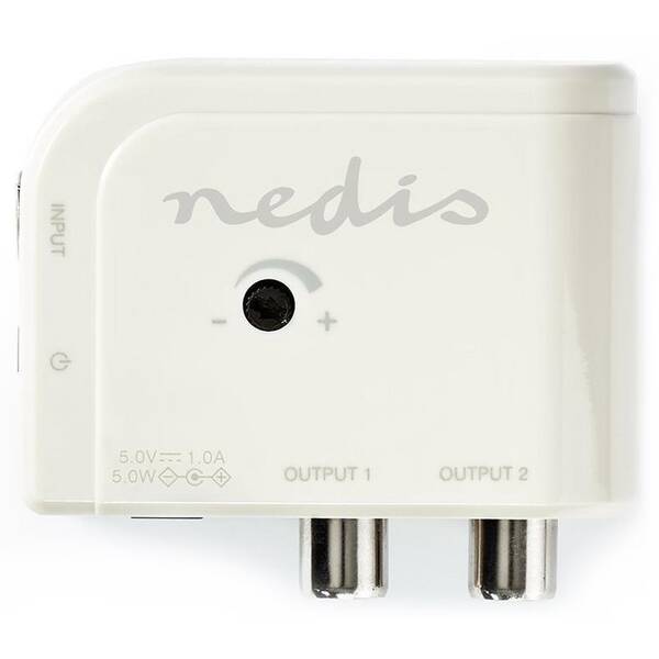 Zesilovač Nedis CATV, Max. zesílení 15 dB, 50-694 MHz, 2 výstupy, konektor IEC 

