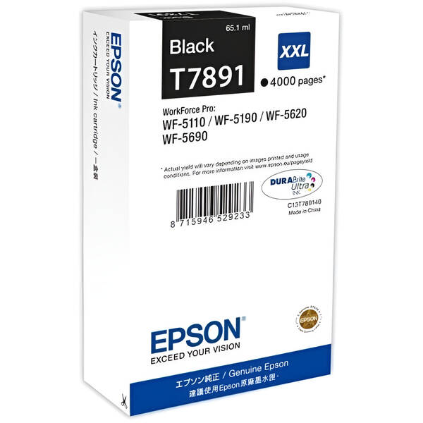 Inkoustová náplň Epson T7891 XXL, 4000 stran černá

