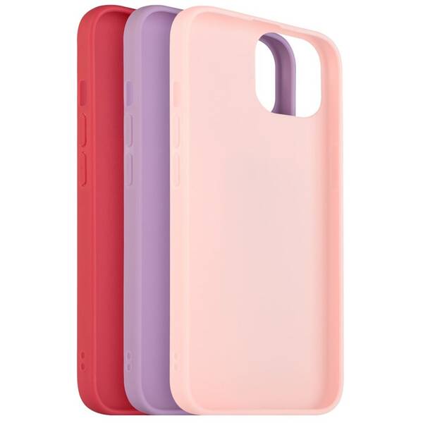 Set krytů na mobil FIXED Story na Apple iPhone 13 červený/růžový/fialový

