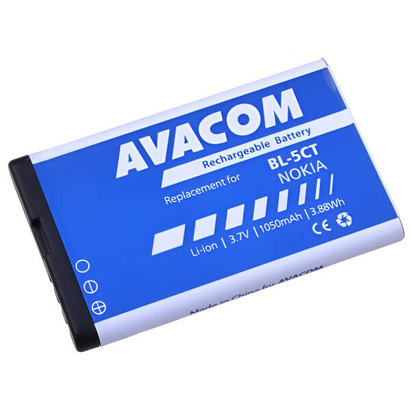 Baterie Avacom pro Nokia 6303, 6730, C5, Li-Ion 3,7V 1050mAh  (náhrada BL-5CT) 


