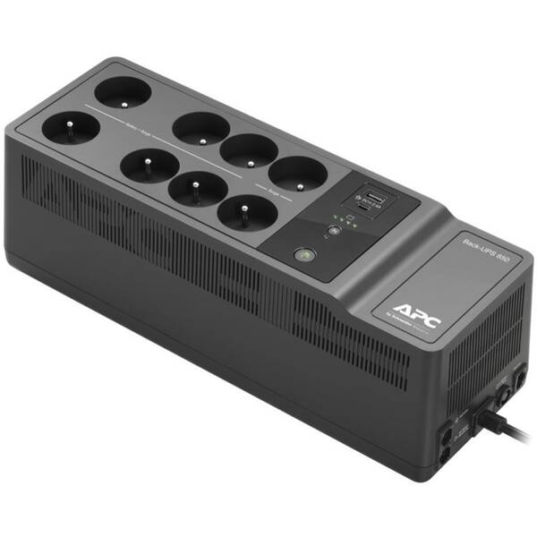 Záložní zdroj APC Back-UPS 850VA (520W), 230 V, nabíjecí porty USB/USB-C, 8x česká zásuvka (FR) 

