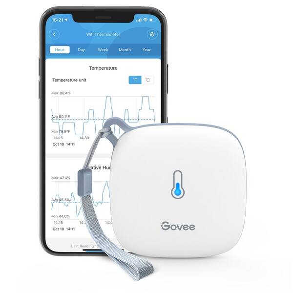 Senzor Govee Teploměr a vlhkoměr, Wi-Fi bílý

