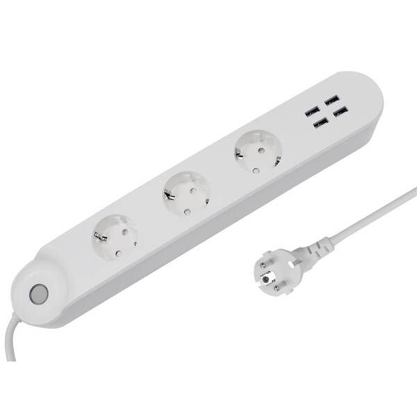 Kabel prodlužovací Denver SHP-300U, TUYA, 1,5 m bílá barva
